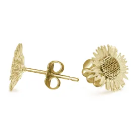 Sunflower Solid Gold Stud Earrings