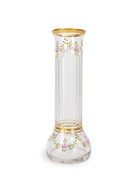 tall antique glass vase by moser, 19th c