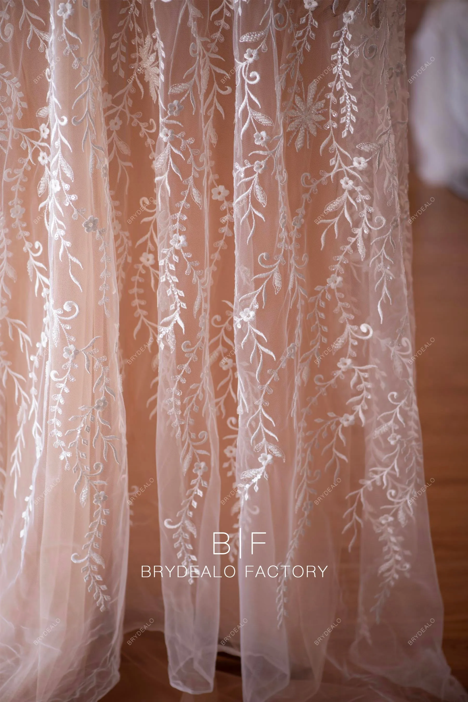 Trendy Luxury Beaded Flower Bridal Lace Online