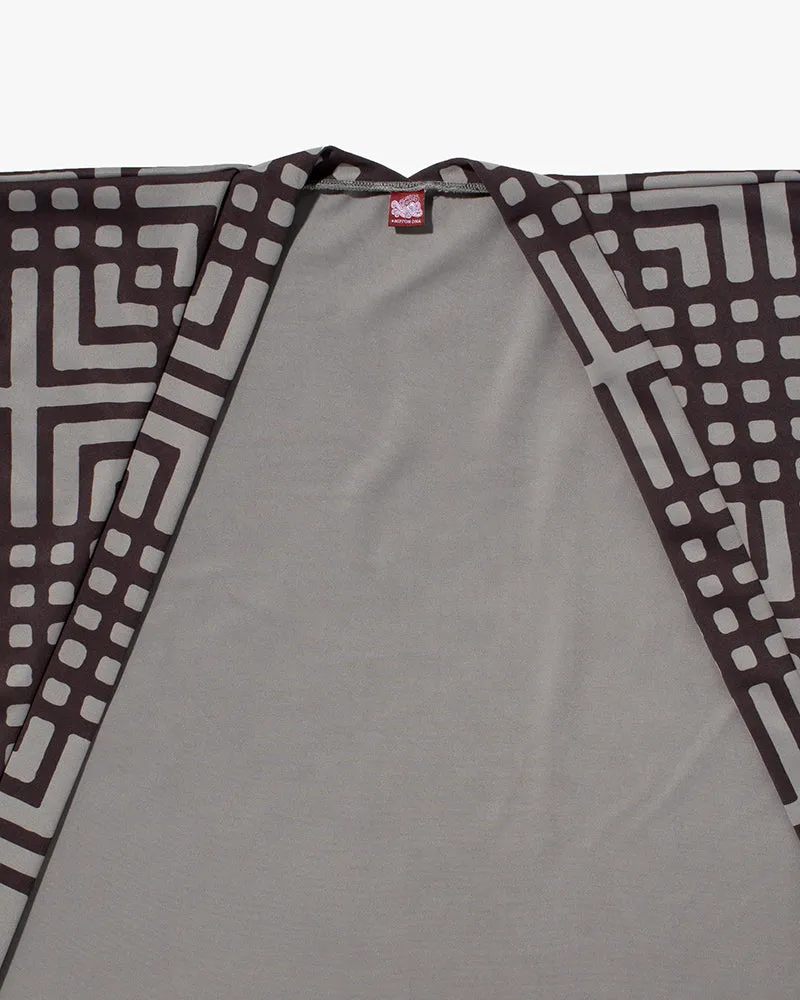 Wa-Modern, Haori, Grey with Brown Koushi Pattern