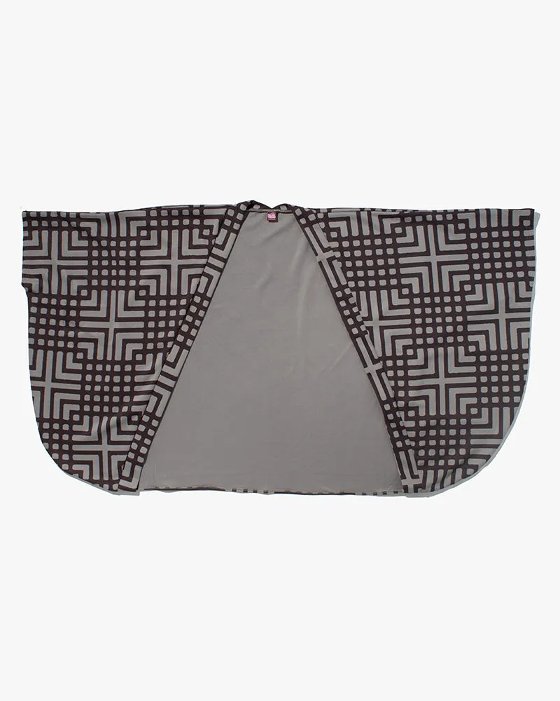 Wa-Modern, Haori, Grey with Brown Koushi Pattern