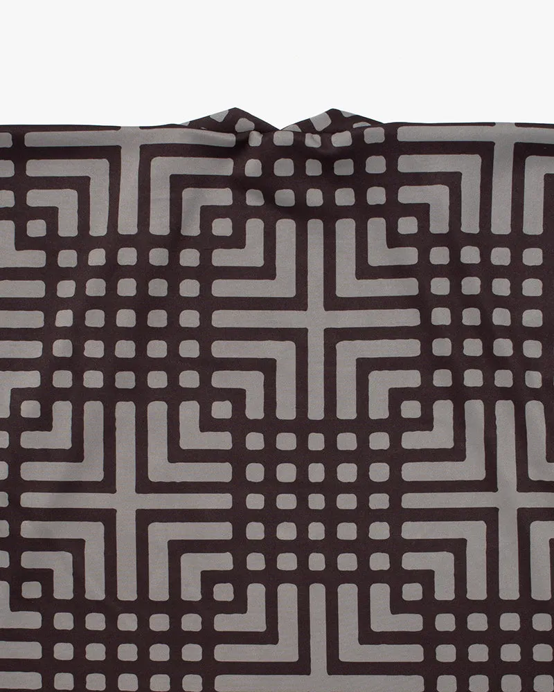 Wa-Modern, Haori, Grey with Brown Koushi Pattern