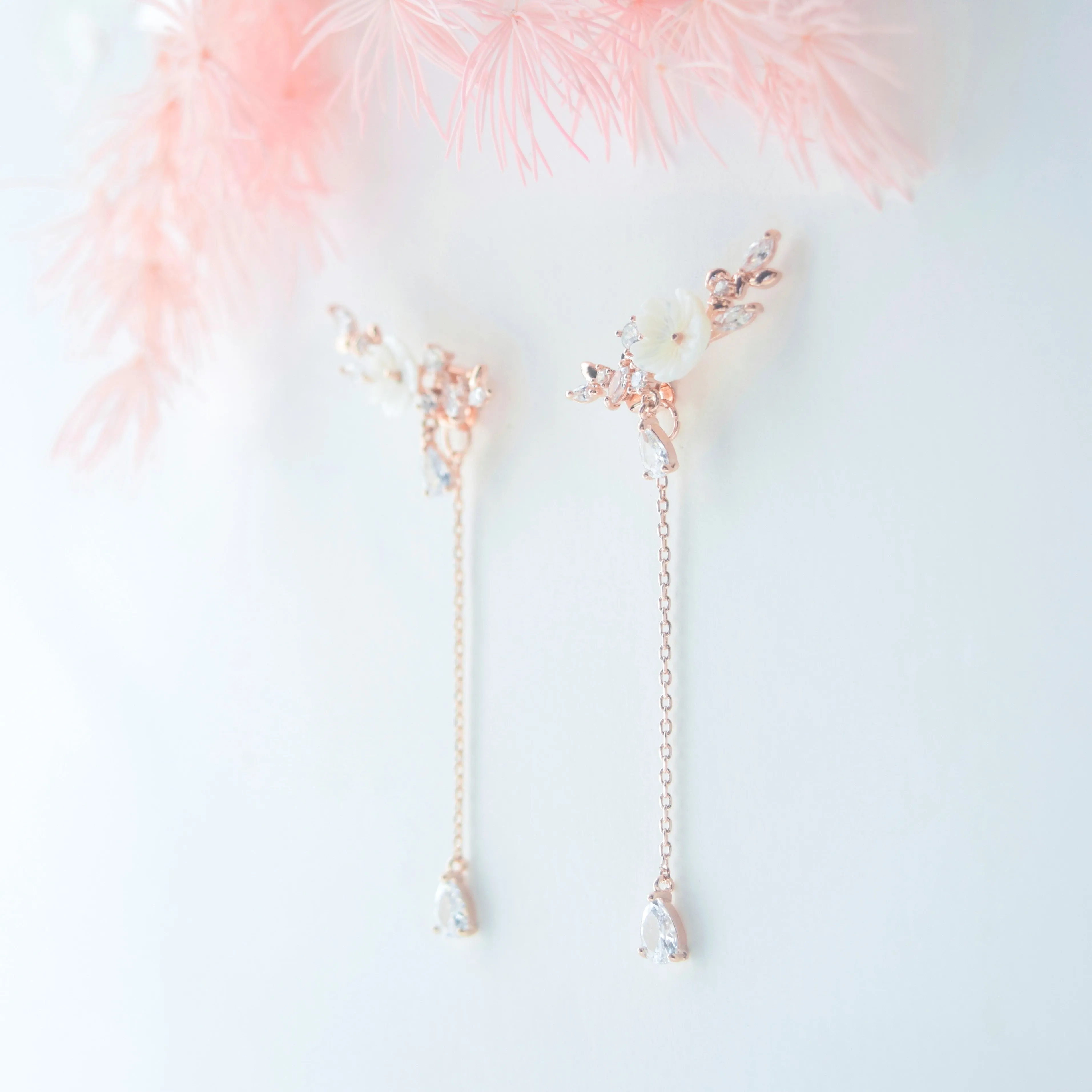 White Sakura Blooming Earrings
