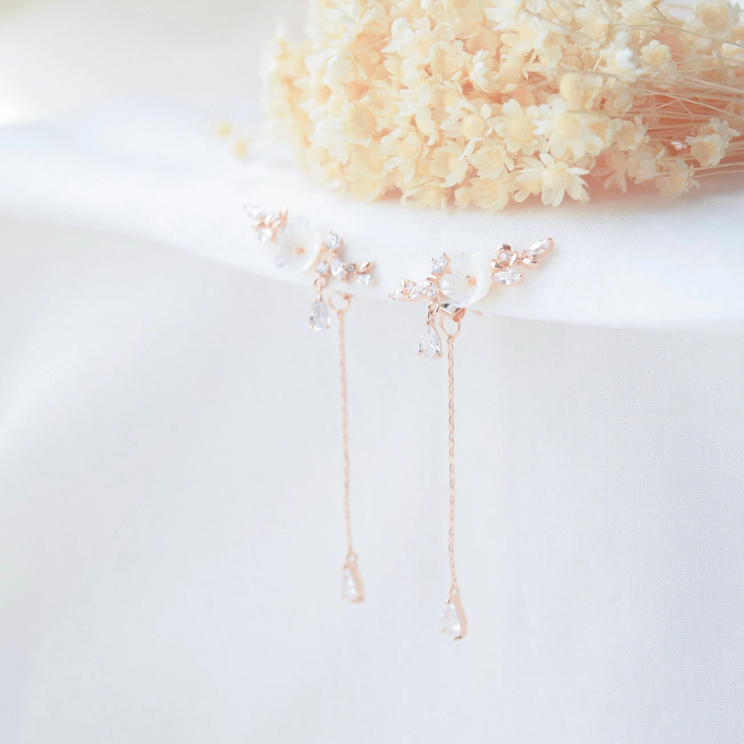 White Sakura Blooming Earrings